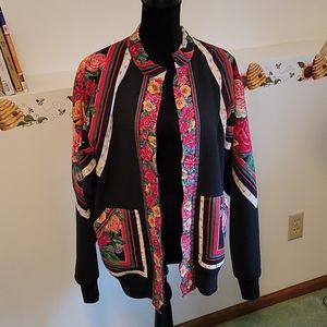 90's appliqued sweatshirt jacket